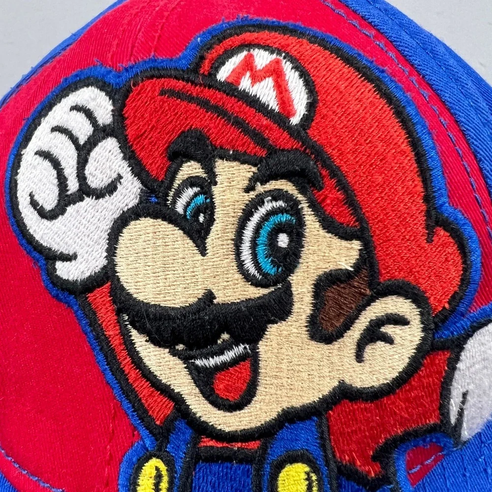 Nintendo Snapback Hat Kids OSFM Blue Red Super Mario Embroidered Video Game Cap